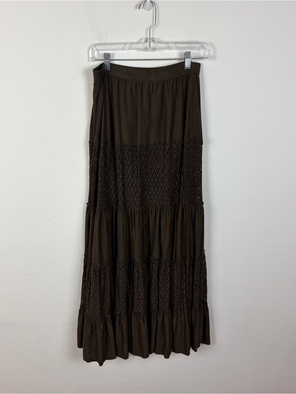 Alberto Malaki Brown Faux Suede Skirt